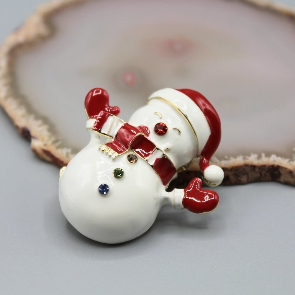 Snowman Holidays Christmas pin brooch pendant necklace jewelry fashion cute